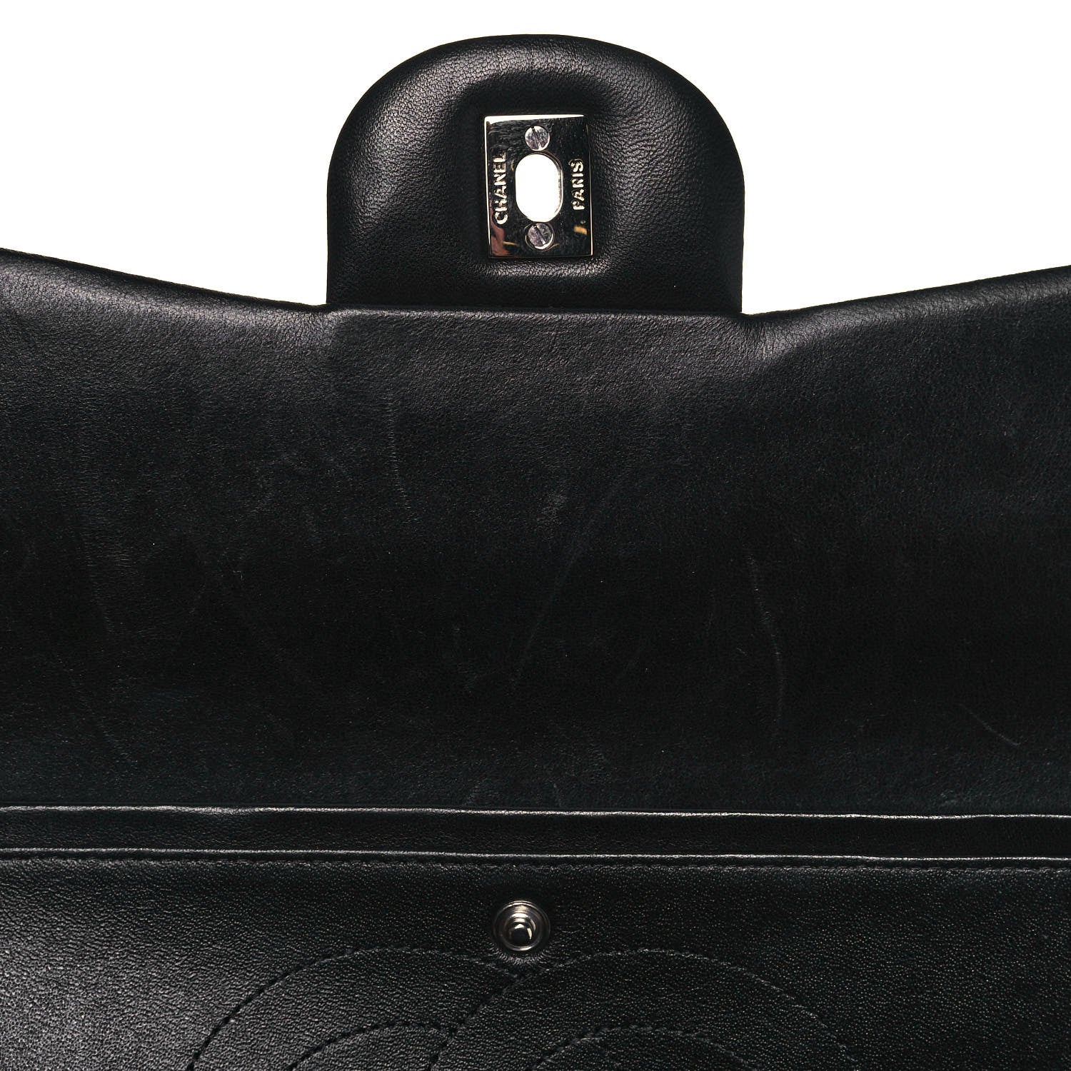 Chanel Patent Quilted Maxi Double Flap Black 13 of 14