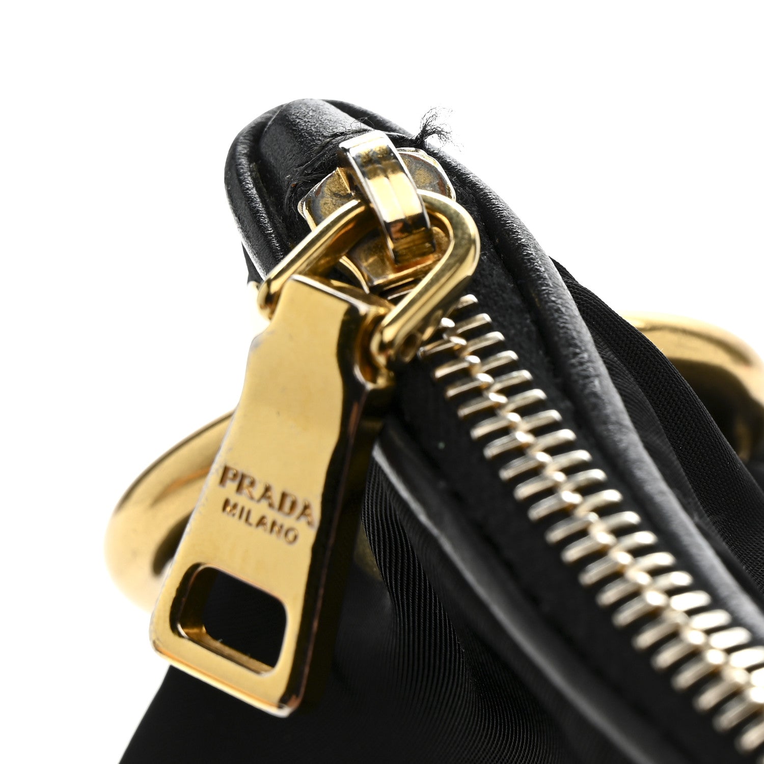 Prada Tessuto Nylon Soft Calfskin Shoulder Bag Black 13 of 13