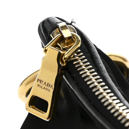 Prada Tessuto Nylon Soft Calfskin Shoulder Bag Black 13 of 13