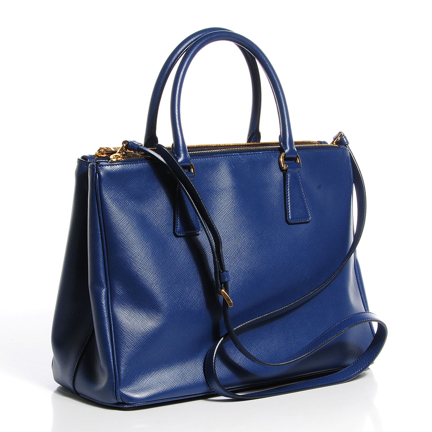 Prada Saffiano Lux Medium Double Zip Tote Bluette 3 of 13