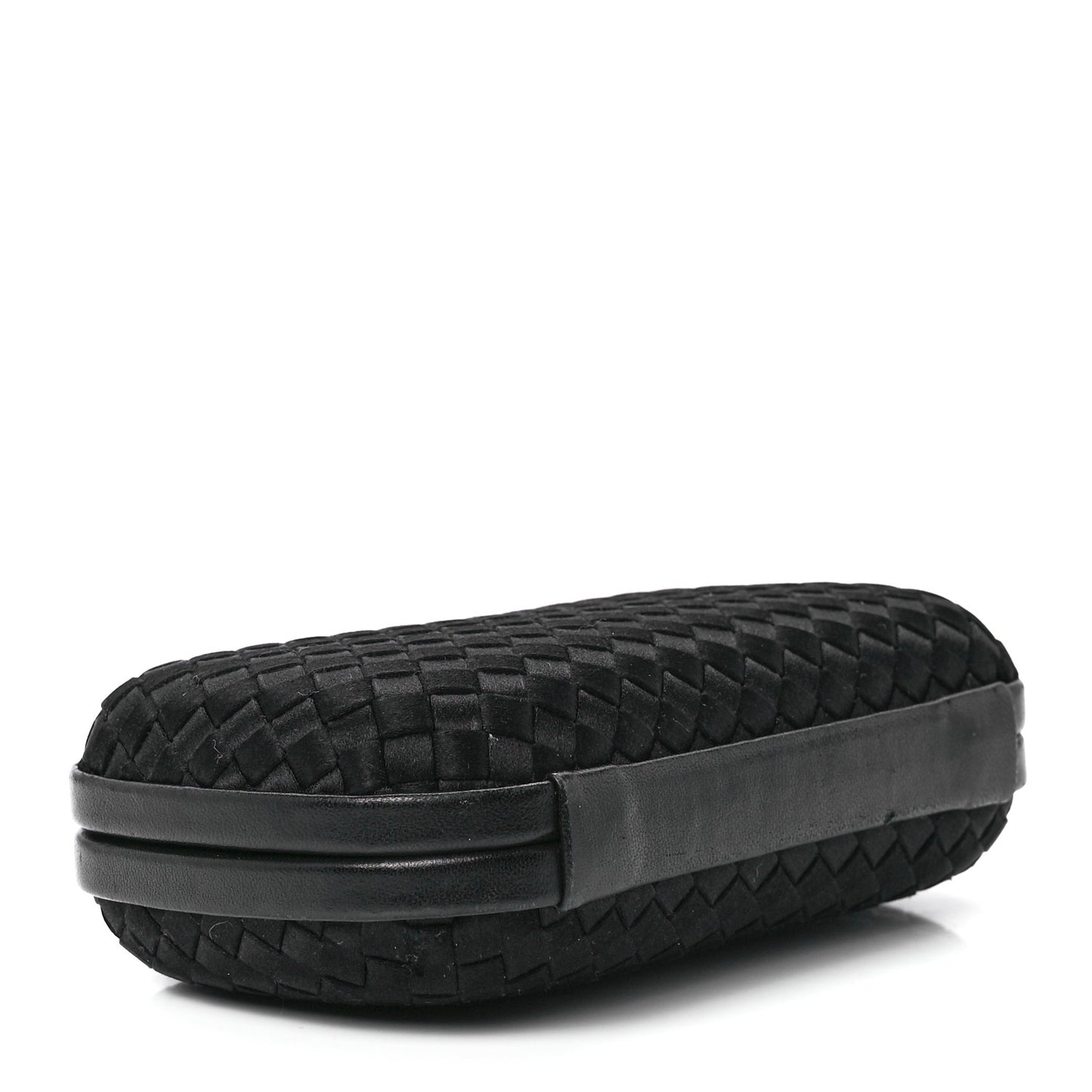 Satin Intreccio Impero Knot Clutch Black