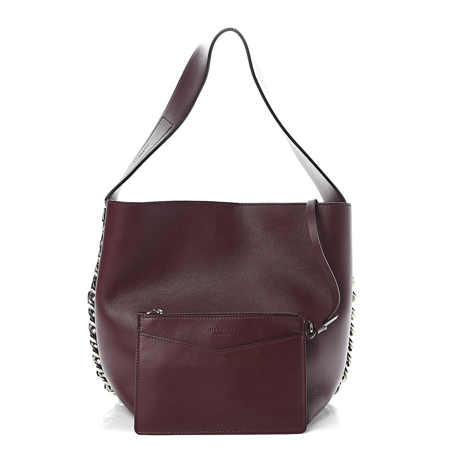 Calfskin Infinity Bucket Bag Oxblood