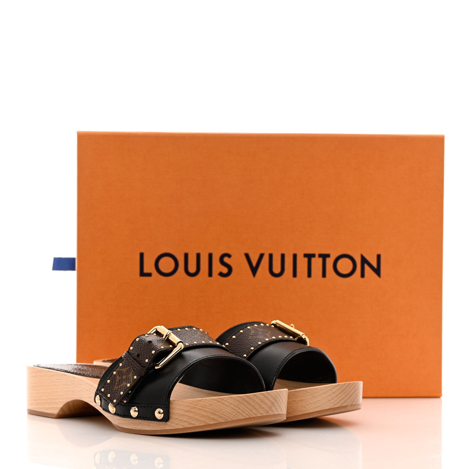 Louis Vuitton Calfskin Monogram Cottage Mules 38 Black 10 of 10