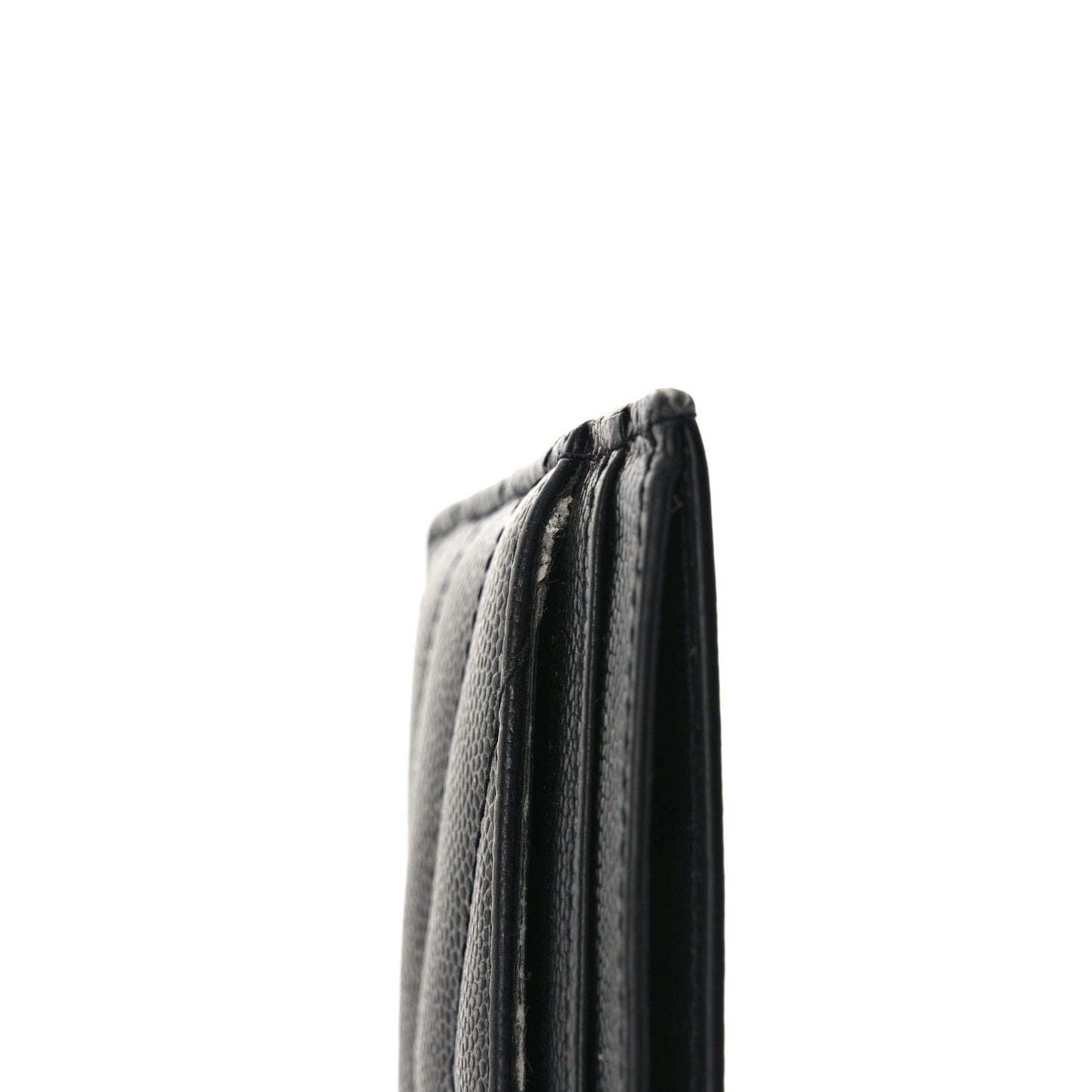 Grain De Poudre Matelasse Chevron Monogram Credit Card Case Black
