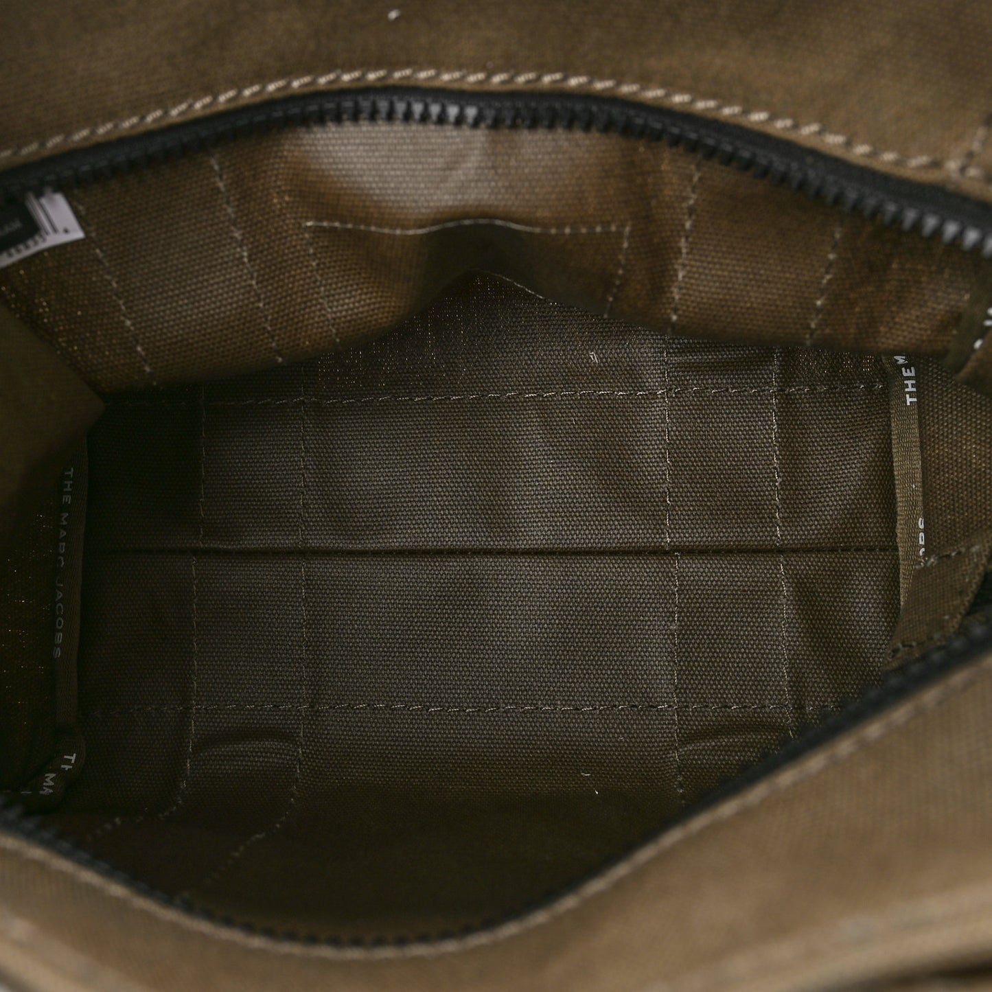 MARC JACOBS Cotton Canvas Small The Traveler Tote Bag Slate Green