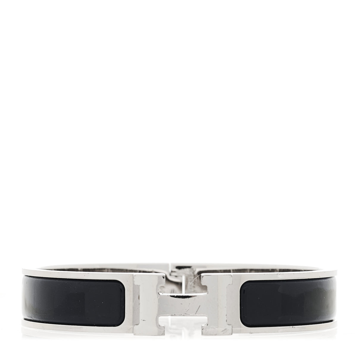 Hermes Narrow Enamel Clic Clac H Bracelet GM Bleu De Genes 1 of 4
