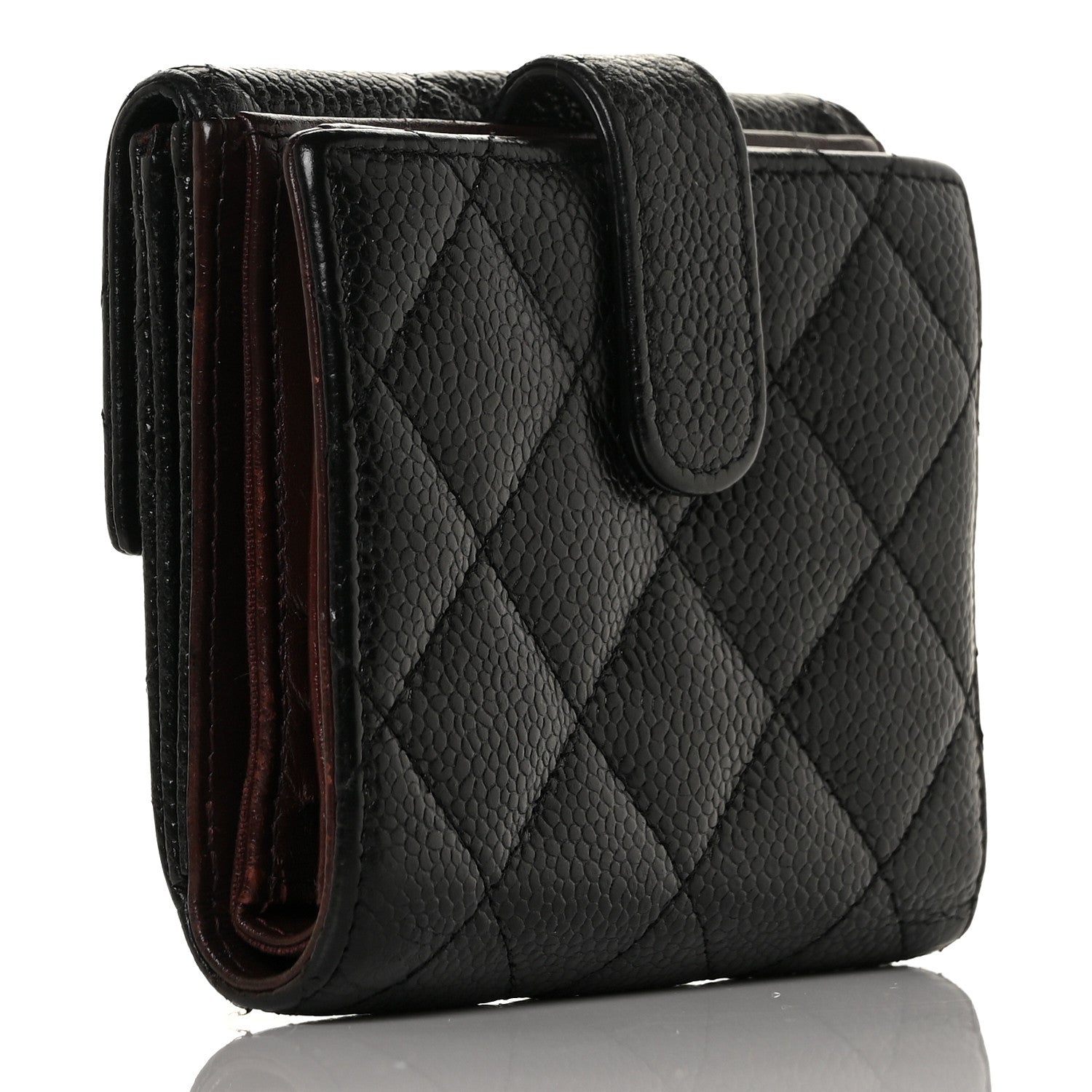 Chanel Caviar Quilted Compact French Flap Wallet Black 3 of 9