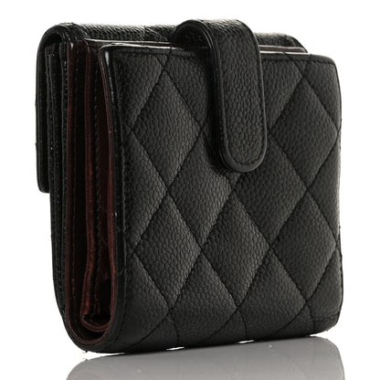 Chanel Caviar Quilted Compact French Flap Wallet Black 3 of 9