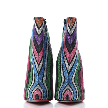 Christian Louboutin Suede Stripyglitter So Kate Booty 100 Ankle Boots 35 Multi 2 of 7