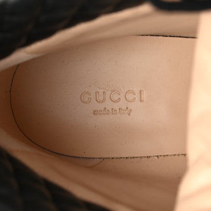 Gucci Magnum Calfskin Nappa Quilted Lace Up Ankle Boots 40 Black 7 of 9