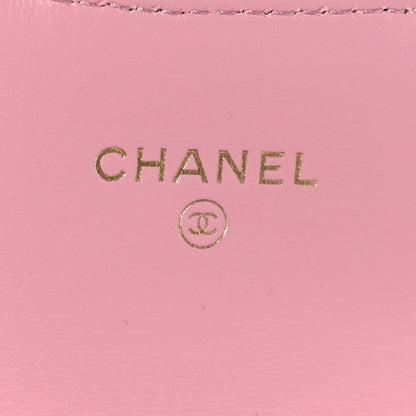 Chanel Lambskin Quilted Flap Card Holder Wallet Pink 6 of 8