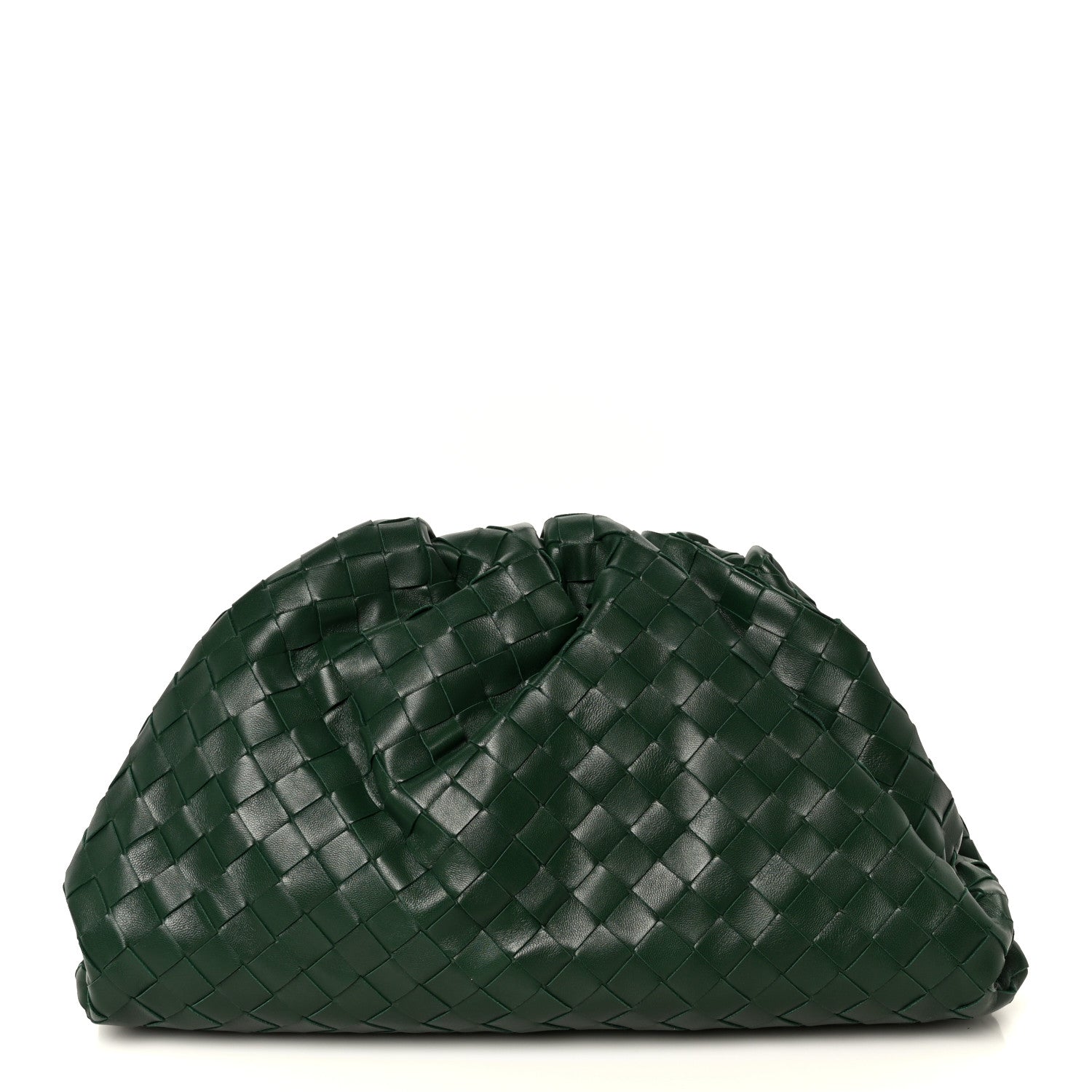 Bottega Veneta Nappa Maxi Intrecciato The Pouch Oversized Clutch Racing Green 1 of 11