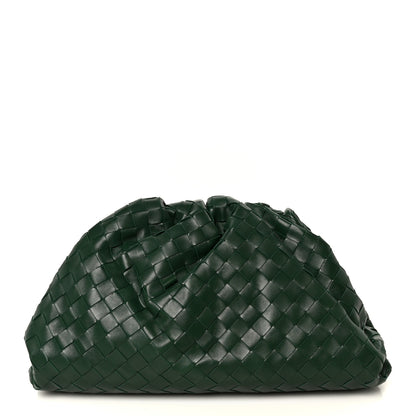 Bottega Veneta Nappa Maxi Intrecciato The Pouch Oversized Clutch Racing Green 1 of 11