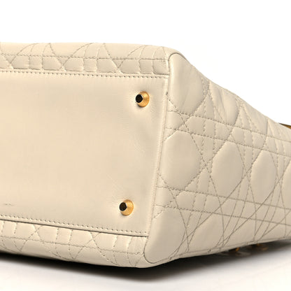 Christian Dior Lambskin Cannage Medium Lady Dior Light Beige 10 of 13