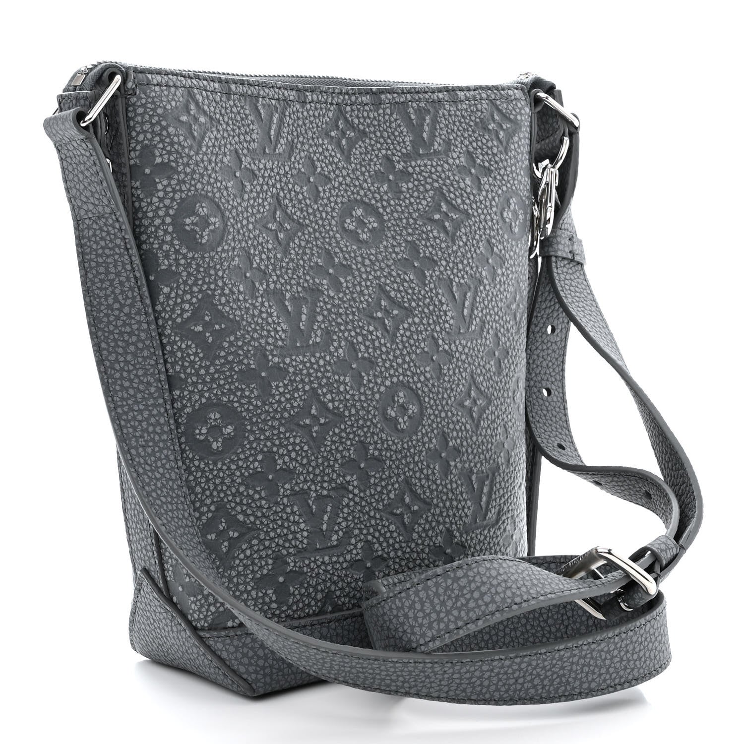 Louis Vuitton Taurillon Monogram Chalk Hobo Cruiser PM Granite Gray 3 of 9