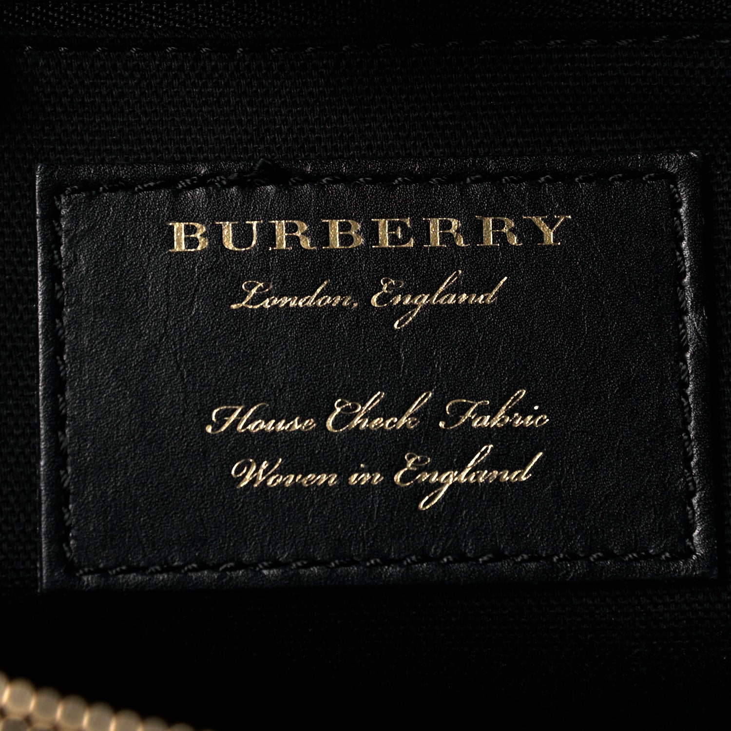 Burberry Grainy Calfskin House Check Large Banner Tote Black 9 of 13