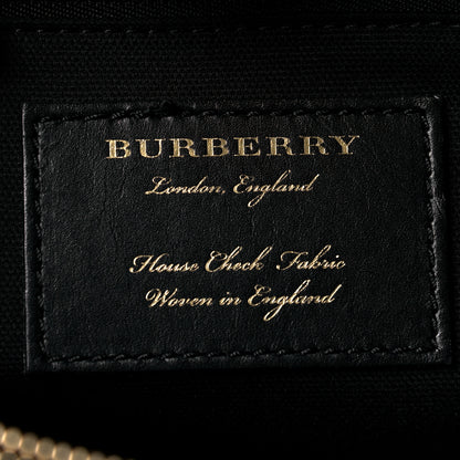 Burberry Grainy Calfskin House Check Large Banner Tote Black 9 of 13