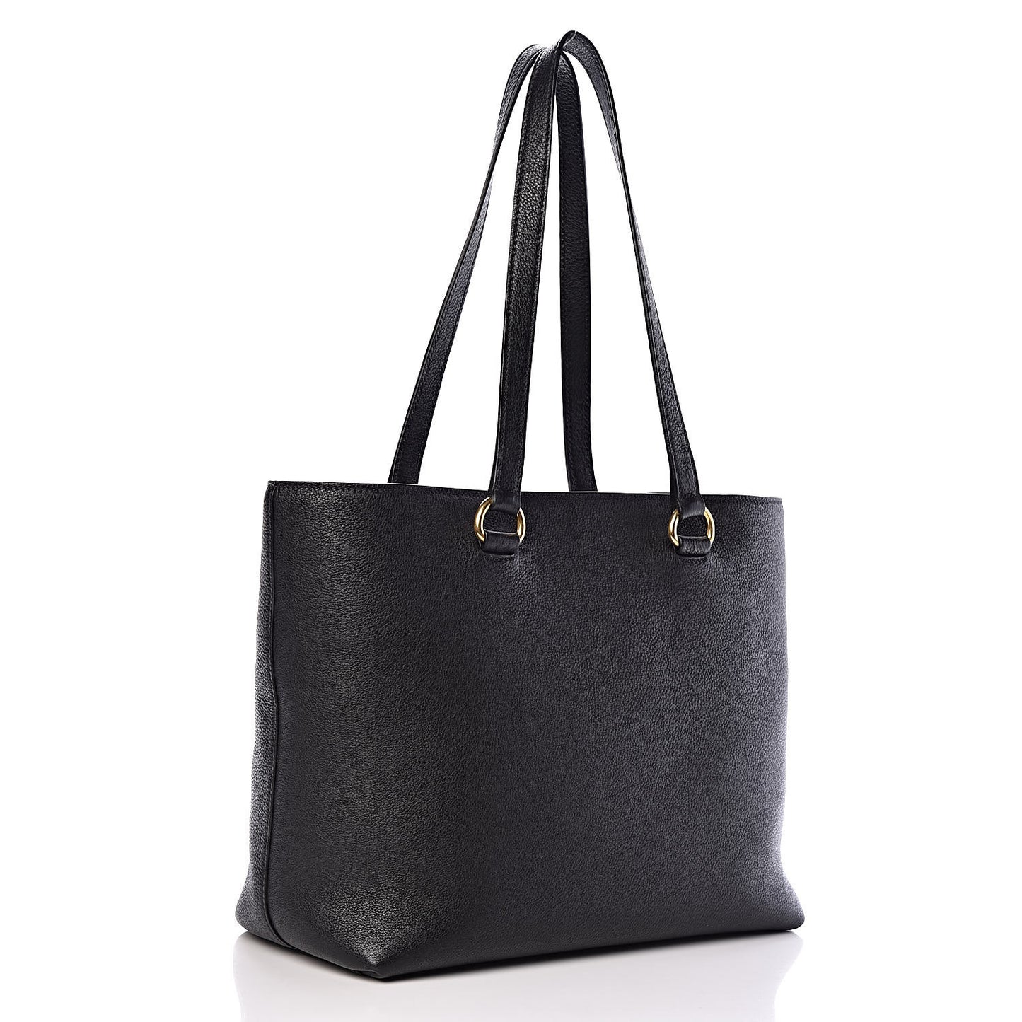 Vitello Phenix Embossed Logo Tote Black