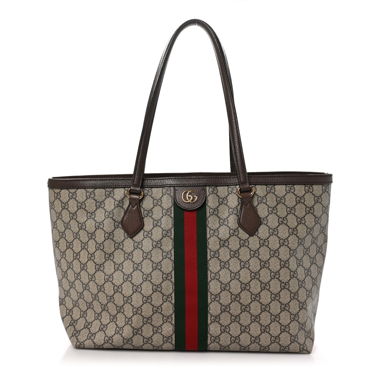 GG Supreme Monogram Medium Ophidia Shopping Tote Brown