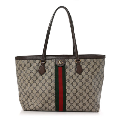 Gucci GG Supreme Monogram Medium Ophidia Shopping Tote Brown 1 of 11