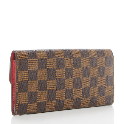 Louis Vuitton Damier Ebene Emilie Wallet Red 3 of 9