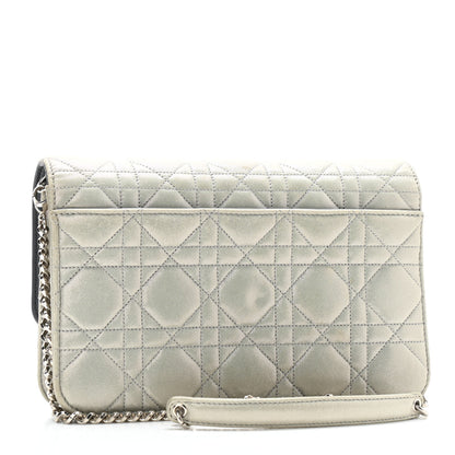 Christian Dior Metallic Calfskin Cannage Miss Dior Promenade Pouch Grey 3 of 10