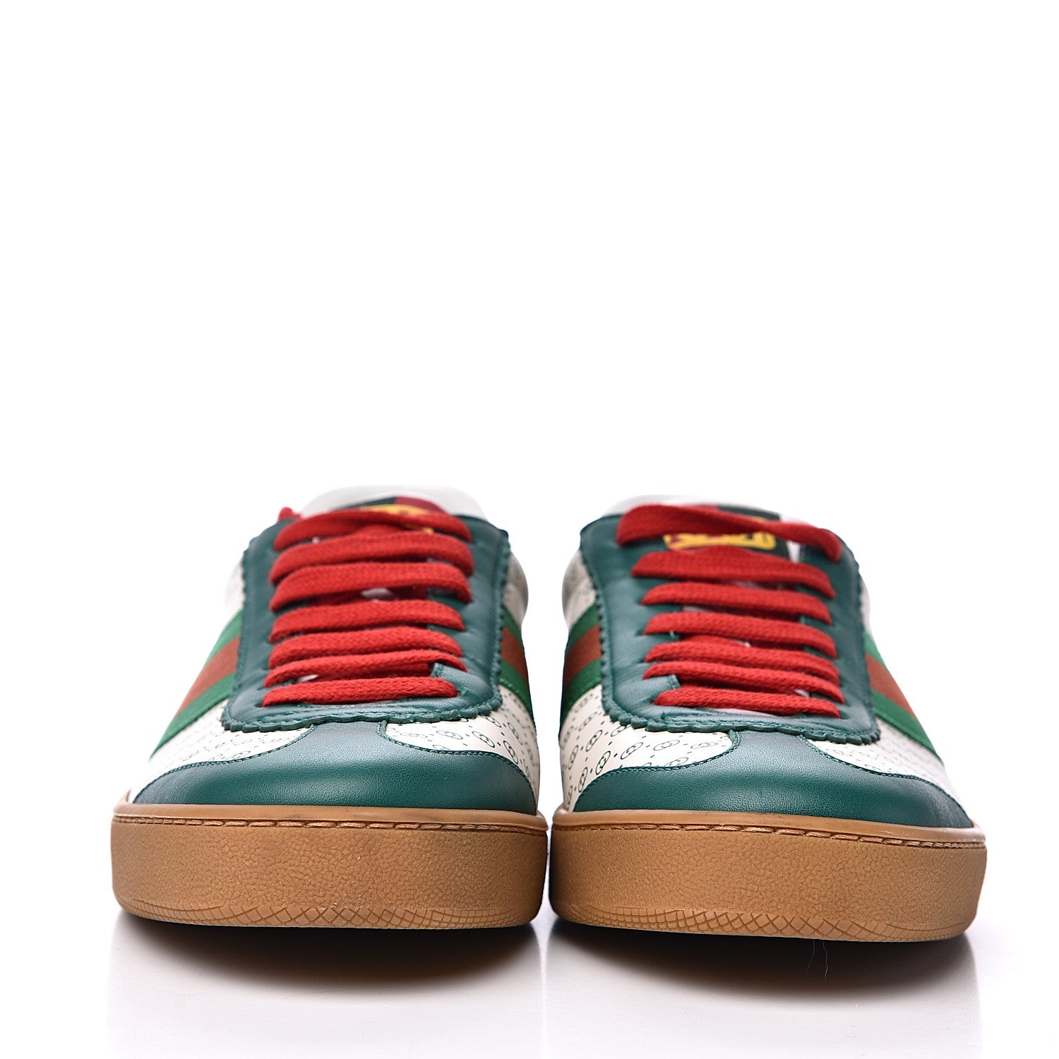 Gucci X DAPPER DAN Calfskin Suede GG Micro Monogram G74 Sneakers 39.5 Emerald Mystic White 2 of 10