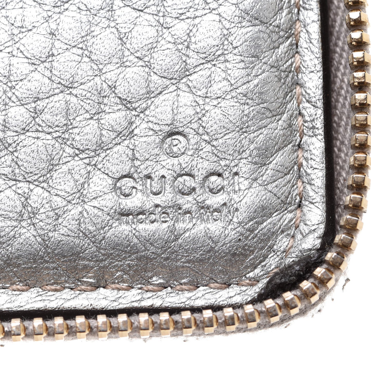 Monogram Bamboo Zip Around Compact Wallet Silver