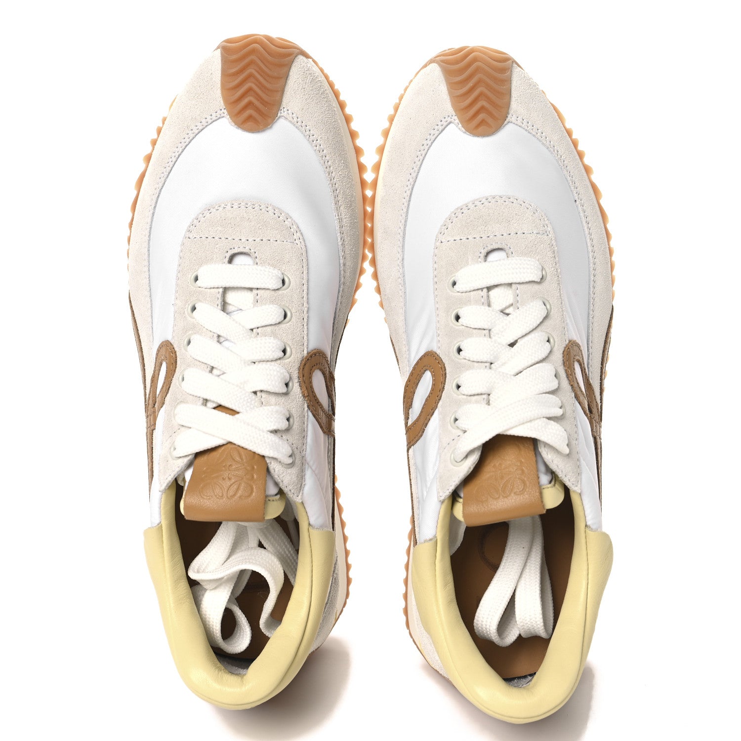 Loewe Nylon Suede Flow Runner Sneakers 37 White Medium Concealer