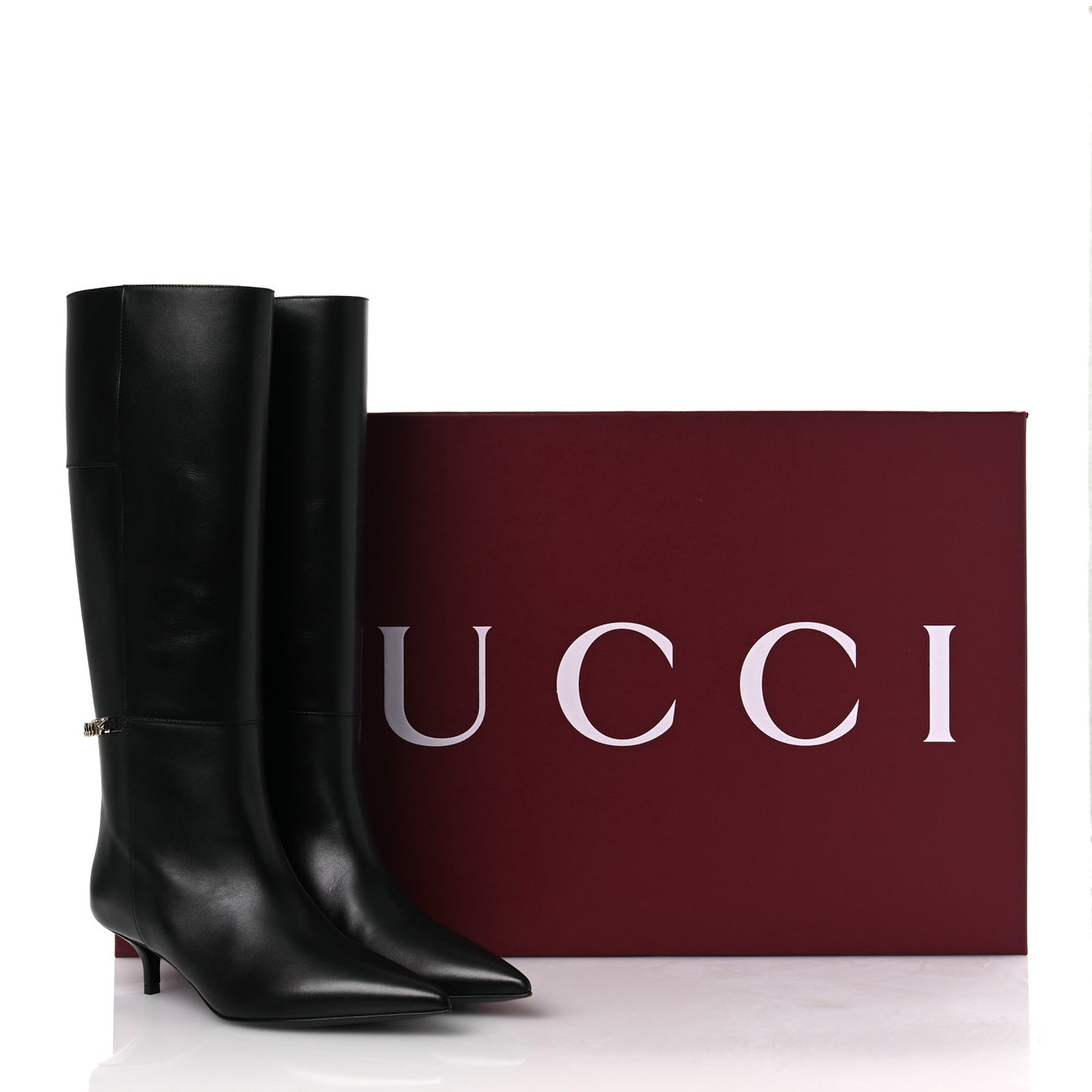 Calfskin Signoria Knee High Boots 38 Black