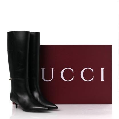 Gucci Calfskin Signoria Knee High Boots 38 Black 11 of 11