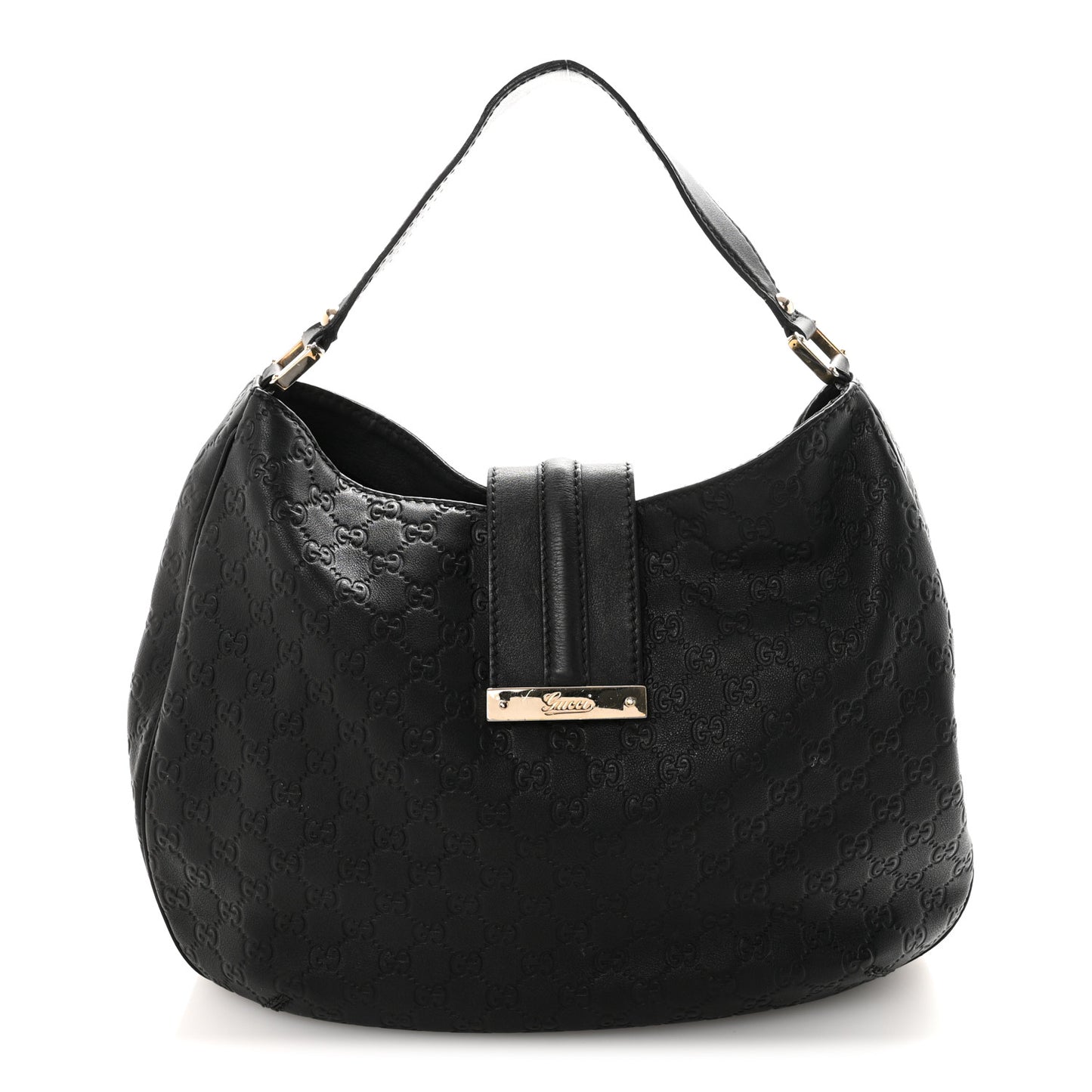 Guccissima Large New Ladies Web Hobo Black