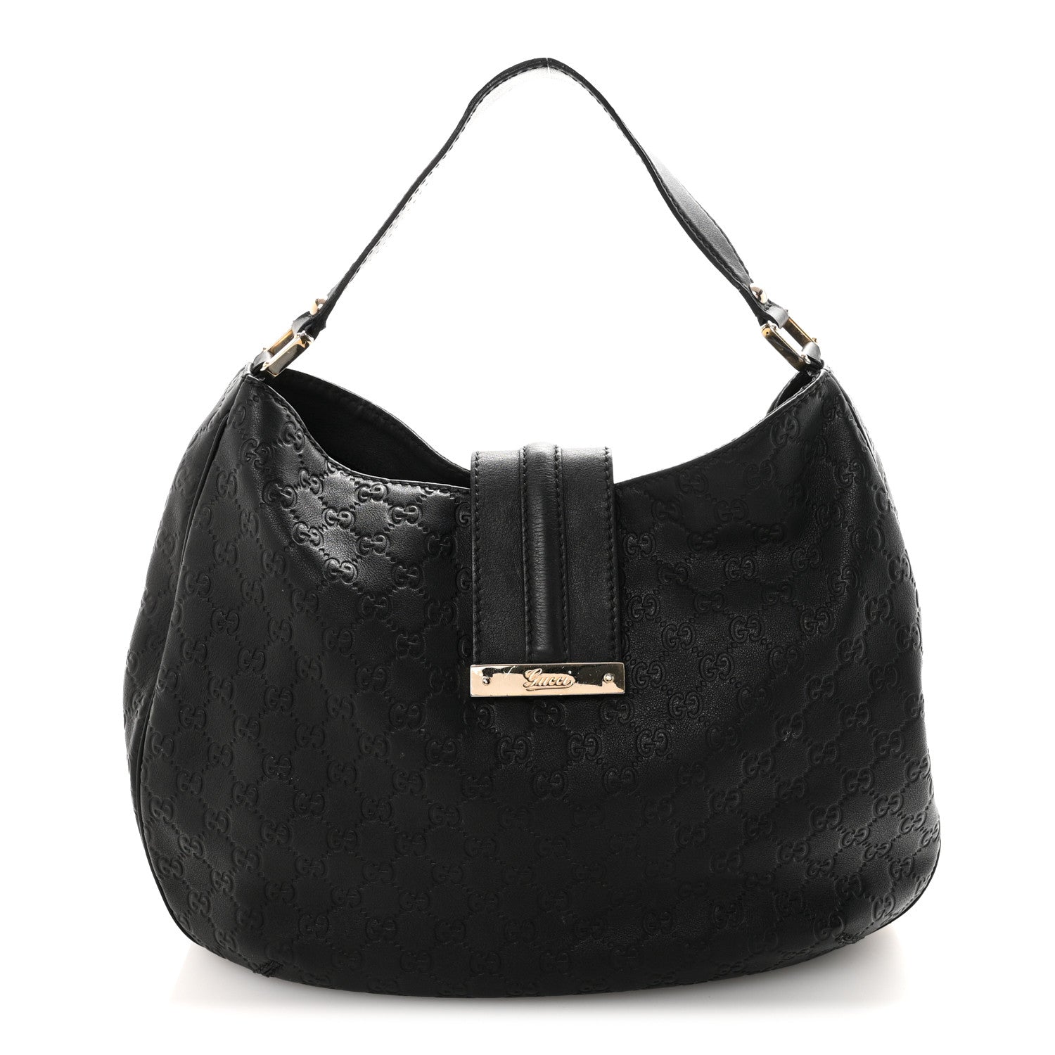 Gucci Guccissima Large New Ladies Web Hobo Black 1 of 11