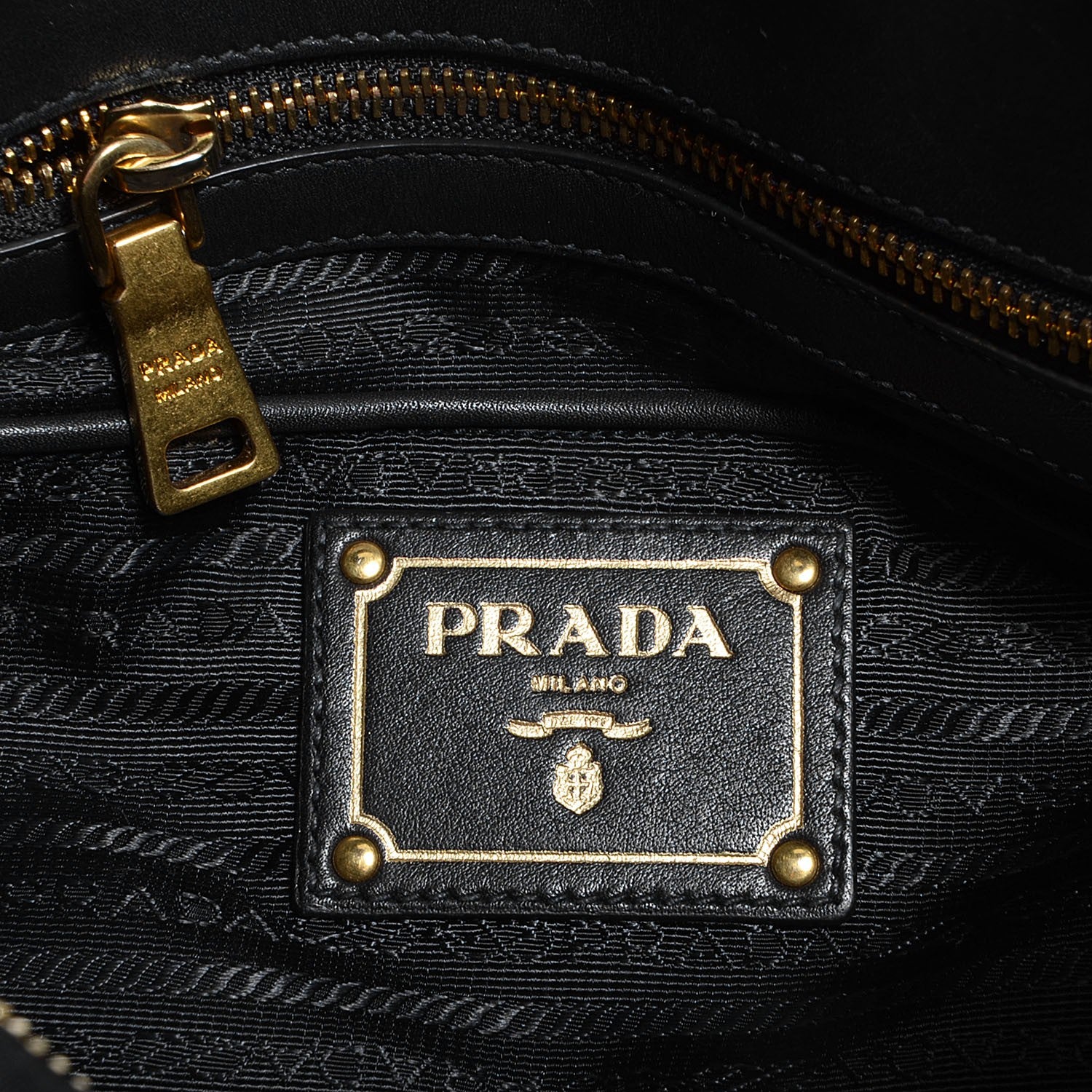 Prada Tessuto Nylon Calfskin Shopping Satchel Black 6 of 10