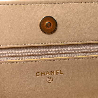 Chanel Lambskin Quilted Chanel 19 Wallet On Chain WOC Beige 5 of 12