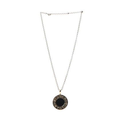 Bulgari Stainless Steel 18K Yellow Gold Black Onyx Pendant Necklace 3 of 9