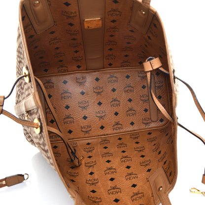 MCM Visetos Medium Liz Reversible Shopper Tote Cognac 9 of 18