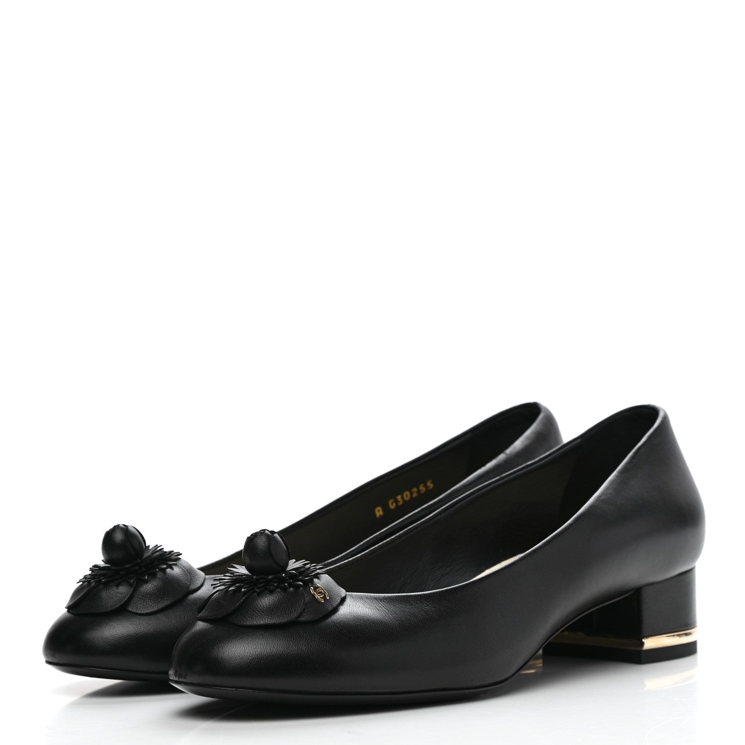 Chanel Lambskin Camellia Ballerina Flats 38 Black 3 of 11