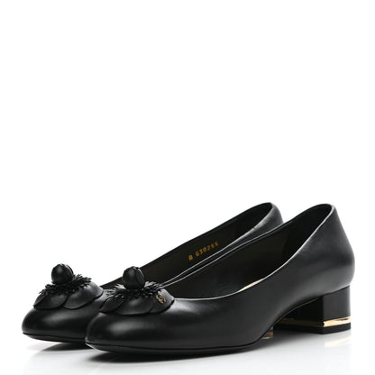 Chanel Lambskin Camellia Ballerina Flats 38 Black 3 of 11