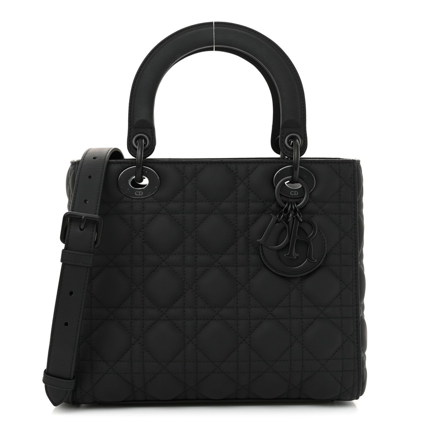 Christian Dior Ultra Matte Calfskin Cannage Medium Lady Dior Black 1 of 10