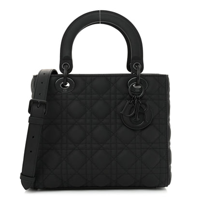 Christian Dior Ultra Matte Calfskin Cannage Medium Lady Dior Black 1 of 10