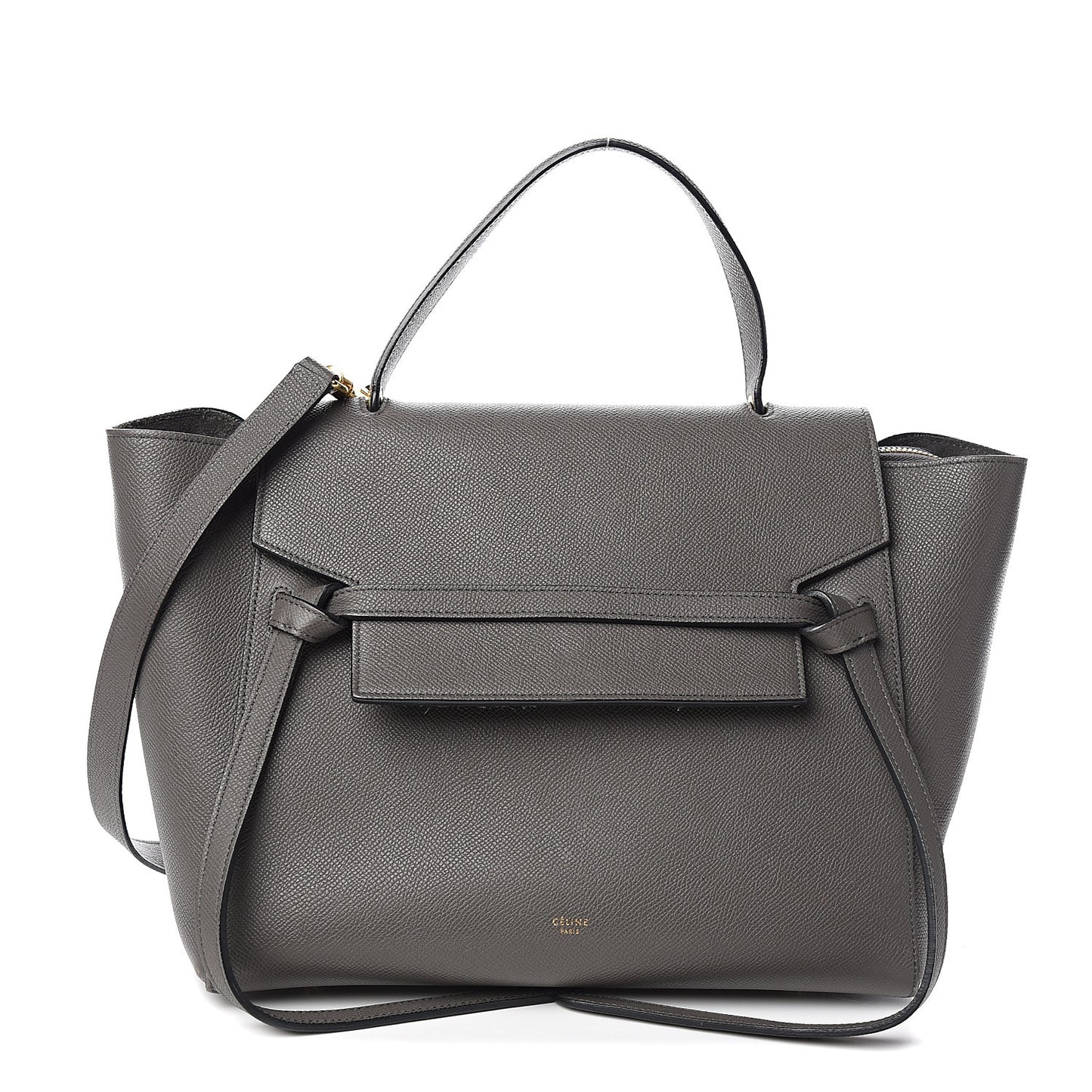 Grained Calfskin Mini Belt Bag Grey