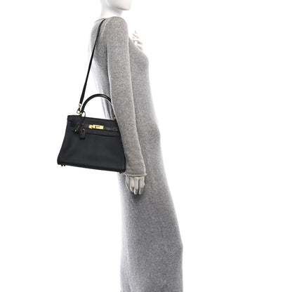 Hermes Togo Matte Porosus Crocodile Kelly Retourne Touch 28 Black 2 of 13