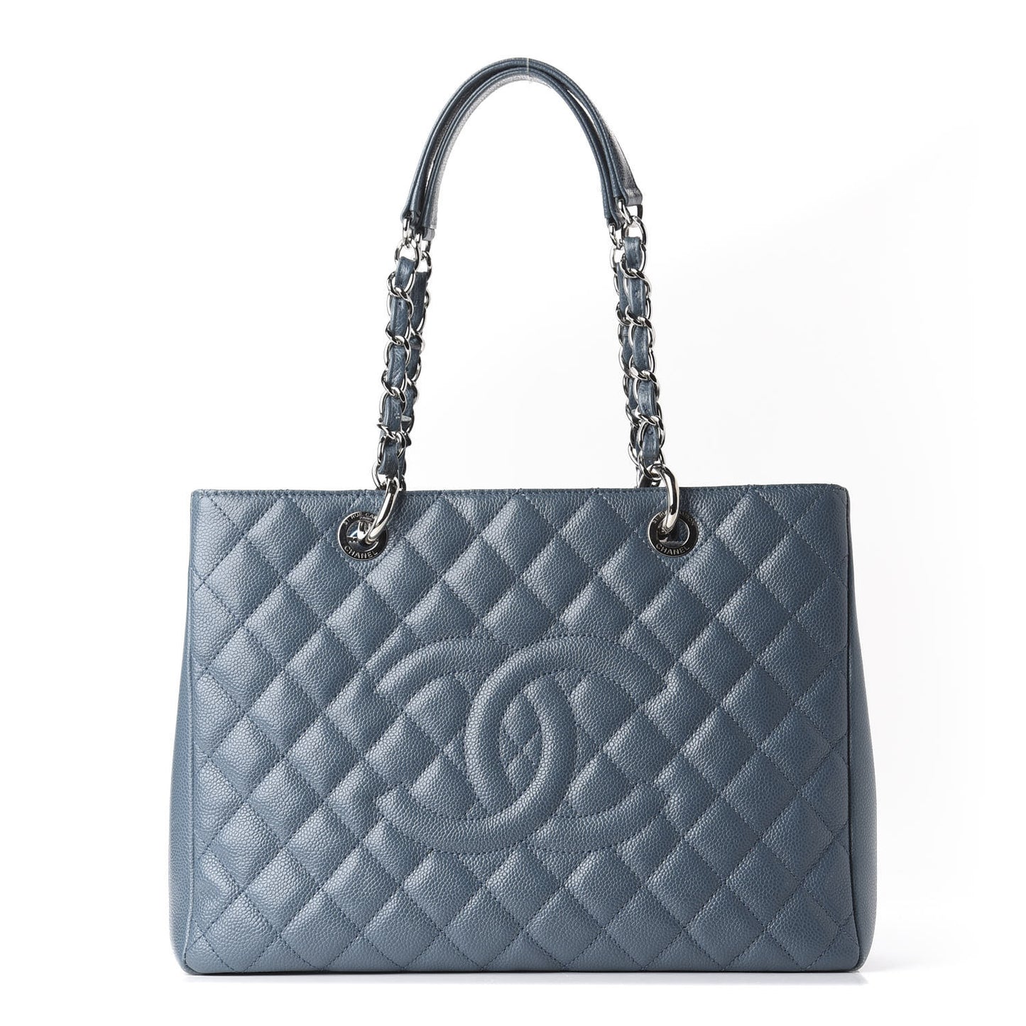 Caviar Quilted Grand Shopping Tote GST Blue
