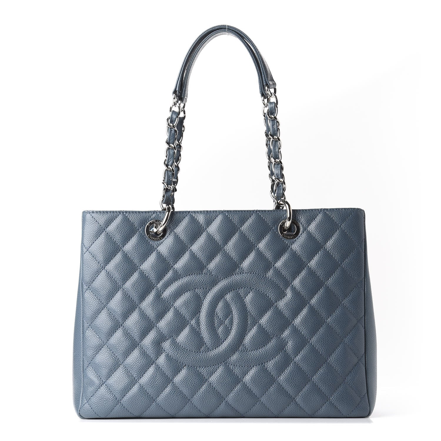 Chanel Caviar Quilted Grand Shopping Tote GST Blue 1 of 11