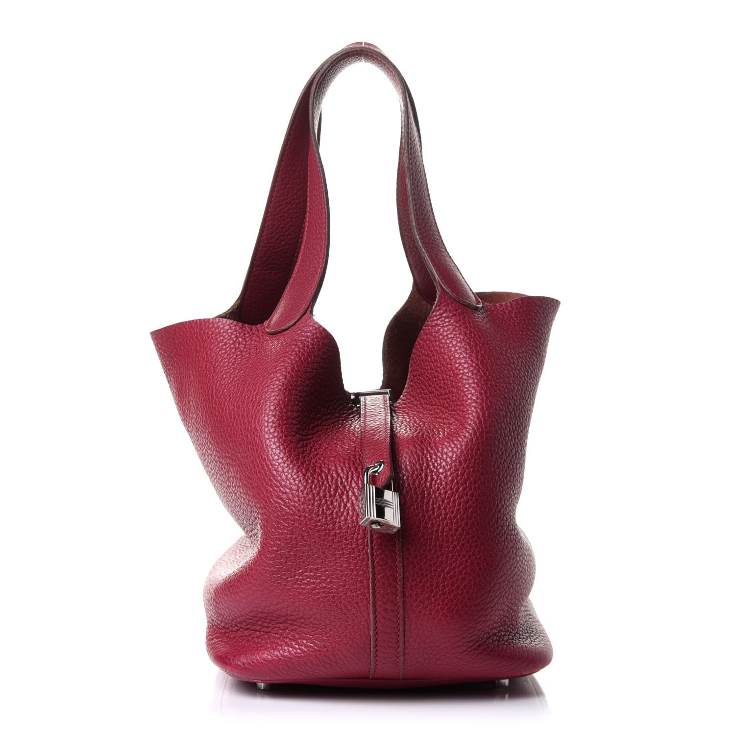 Hermes Taurillon Clemence Picotin Lock 22 MM Rubis 1 of 11