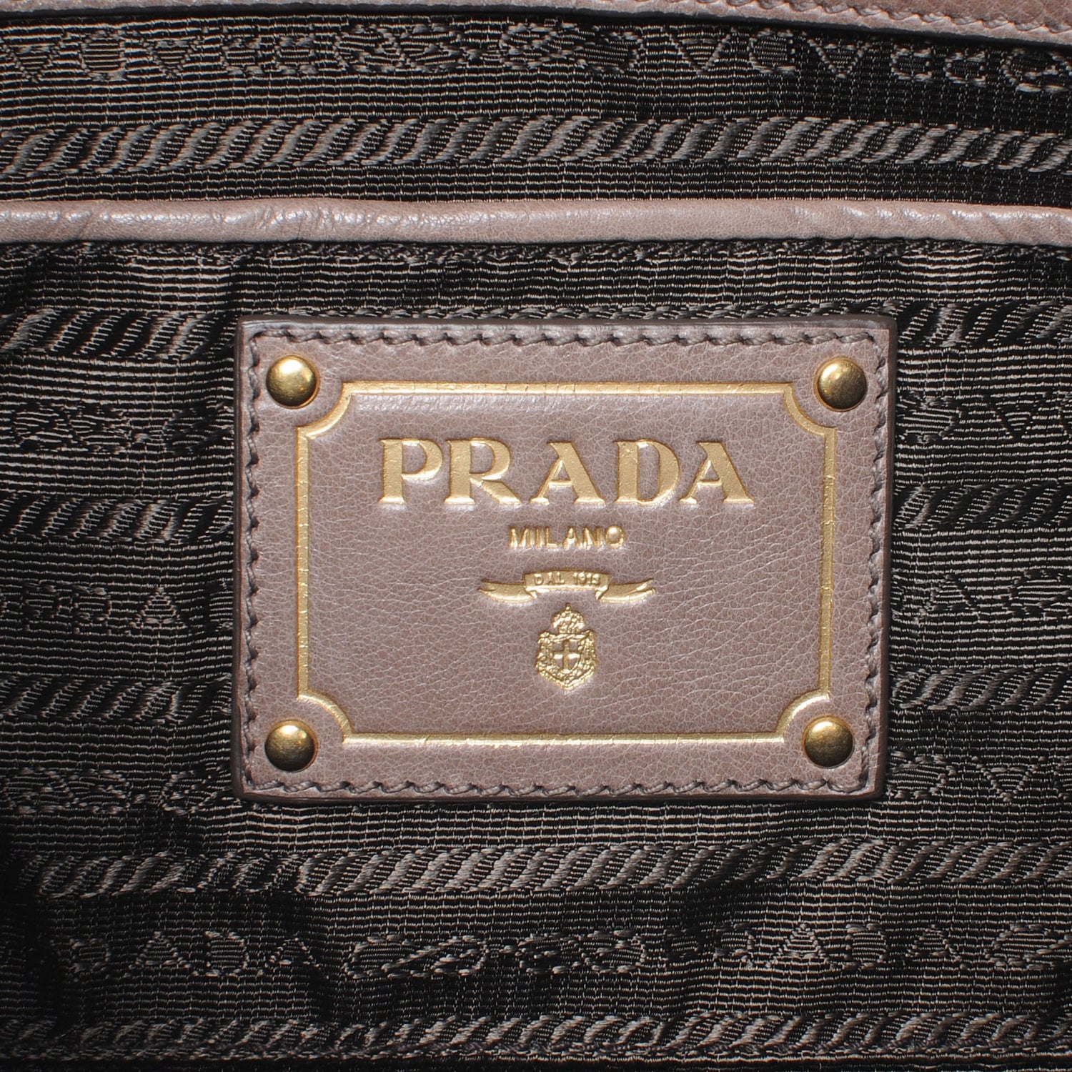Prada Glace Calf Zippers Shoulder Bag Argilla 7 of 9