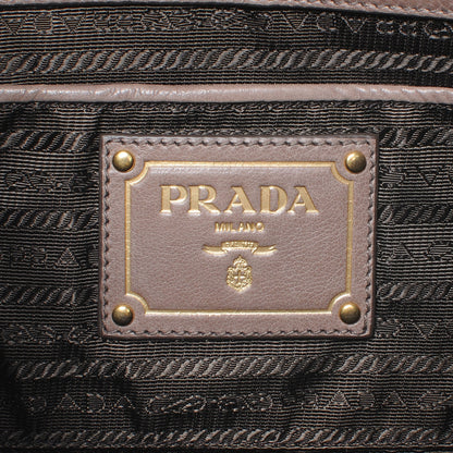 Prada Glace Calf Zippers Shoulder Bag Argilla 7 of 9