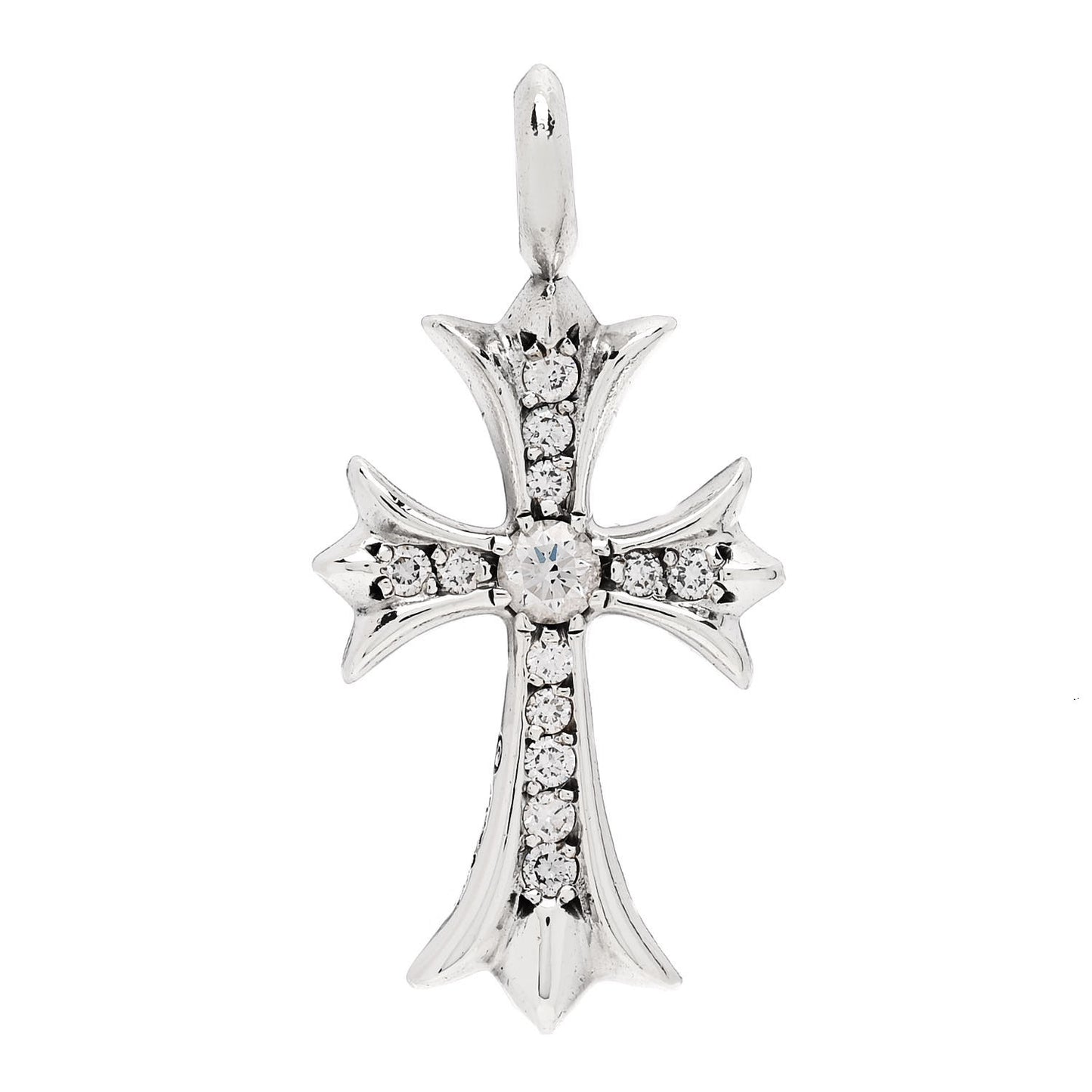 Sterling Silver Diamond CH Cross Pendant