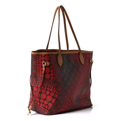 Louis Vuitton Monogram Kusama Waves Neverfull MM Red 4 of 14